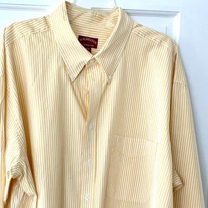 NWOT Rochester Non-Iron Button Down Shirt Men's 3XT Yellow Stripe Long Sleeve